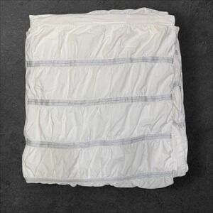 West Elm Queen Duvet Cover White Ruched Metallic Silver